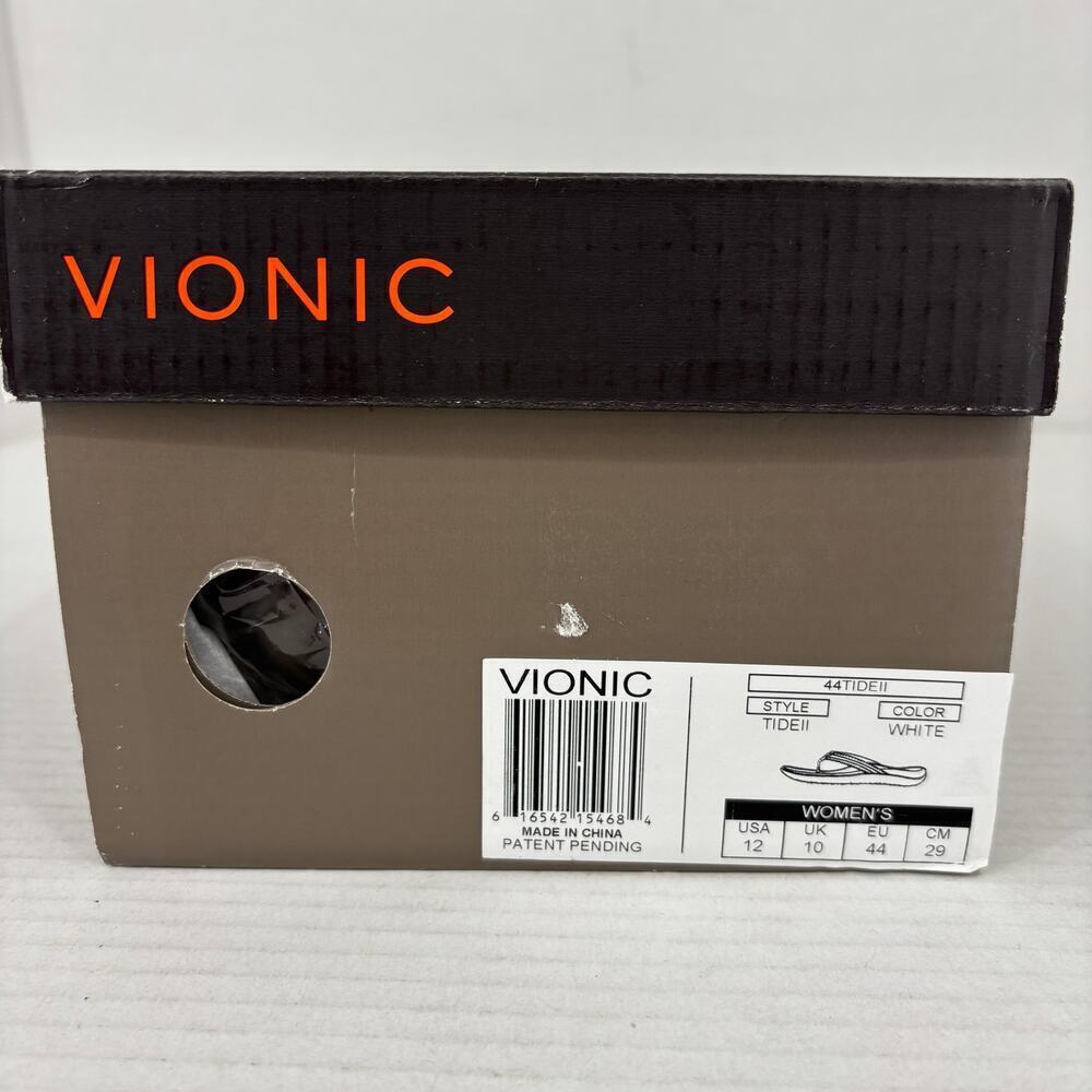 Vionic Tide II Thong Sandals Womens Size 12 White Orthotic Flip Flop FLAW - Picture 12 of 12